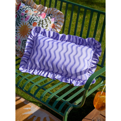 Furn Cobalt Summer Solstice Wiggly Stripe Outdoor Cushion