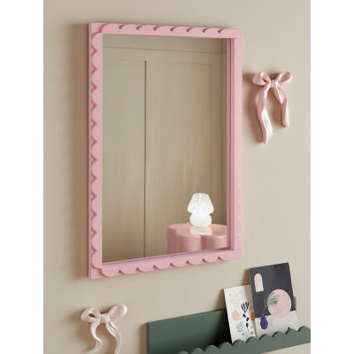 Pink Scalloped Edge Mirror