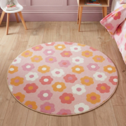 Catherine Lansfield Kids Rug Daisy Retro 133x133cm