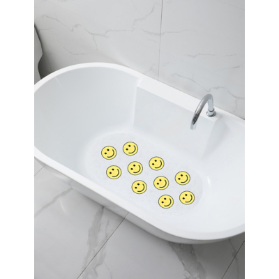 Yellow Lucky Charm Smiles PVC Bath Mat