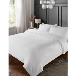 White Ruched Oxford Border Duvet Set