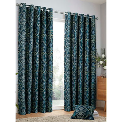 Curtina Navy Estelle Eyelet Curtains