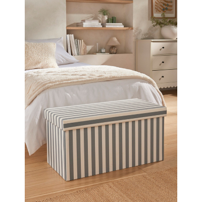 Green Long Striped Ottoman