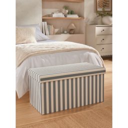 Green Long Striped Ottoman