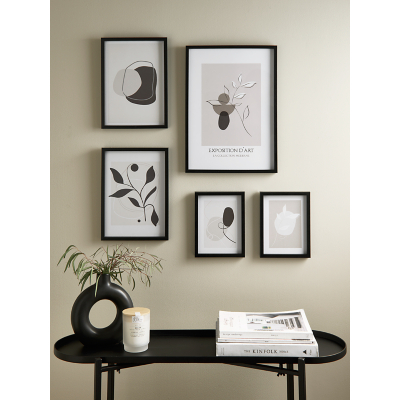 Black Abstract Gallery Wall Art - Set of 5