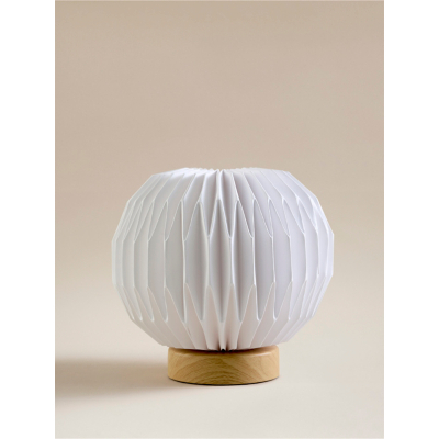 Origami Paper Table Lamp With Wood-Effect Base