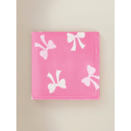 Pink Bow Fleece Blanket - 120 x 150 cm