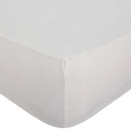White Brushed Cotton Plain Fitted Sheet
