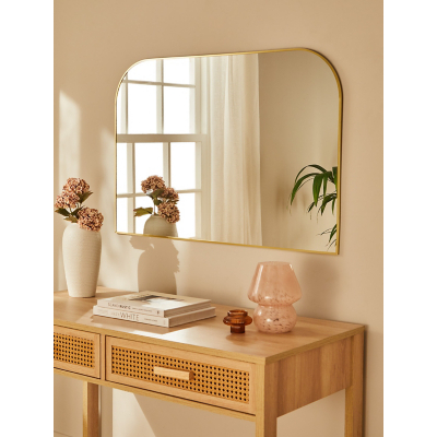 Gold Thin Frame Mantle Mirror