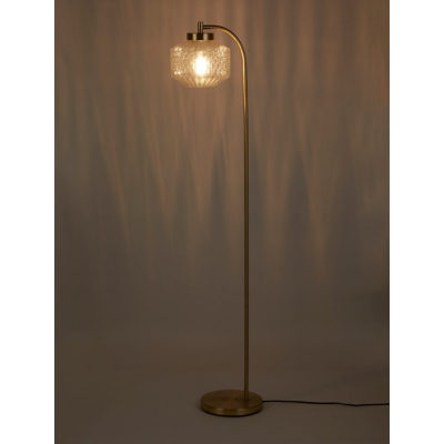 LC Clear Glass And Brass Floor Lamp