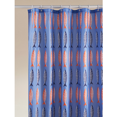 Blue Sardines Shower Curtain