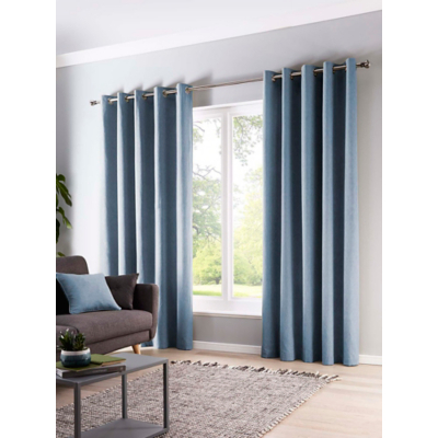 Fusion Blue Sorbonne Eyelet Curtains