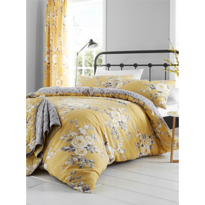 Catherine Lansfield Ochre Canterbury Floral Duvet Set