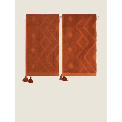 Caramel Brown Sahara Tribal Guest Towel - Set of 2