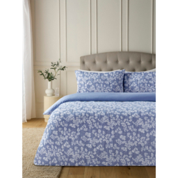 Blue Oriental Blossom Matelassé Duvet Set