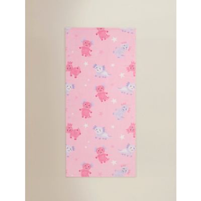 Pink & Purple Axolotl Printed Cotton Beach Towel
