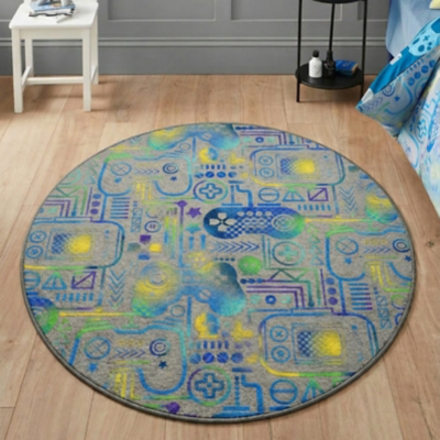 Catherine Lansfield Kids Rug Gamer 133x133cm