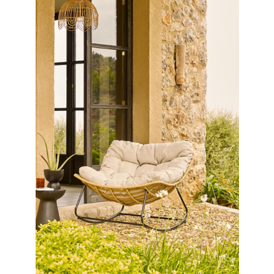 Mykonos Beige Rattan Rocking Chair