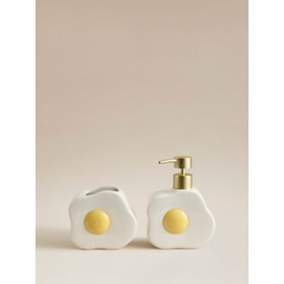 White Egg Soap Dispenser & Tumbler Set