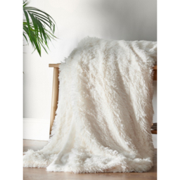 Catherine Lansfield Cream Cuddly Large Blanket Throw - 245 x 280cm
