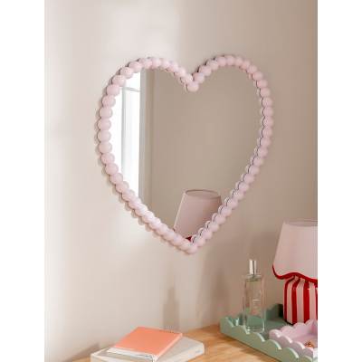 Pink Bobbin Heart Mirror