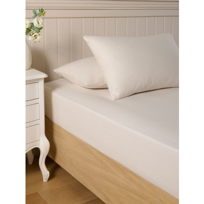 Stacey Solomon Natural Stripe Cotton Pillowcase Pair