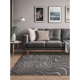 The Rug Edit Axel Ripple Charcoal Rug
