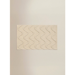 Cream Nautical Pleat Wave Woven Cotton Bath Mat