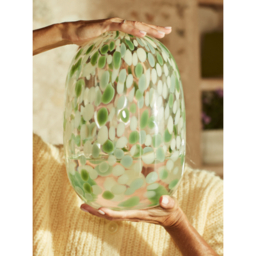Green Handmade Extra Large Confetti Vase
