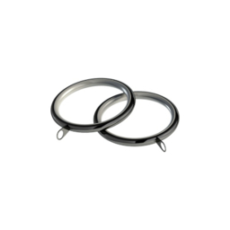 Speedy Polished Graphite Nikola 28mm Curtain Rings - Pack of 8