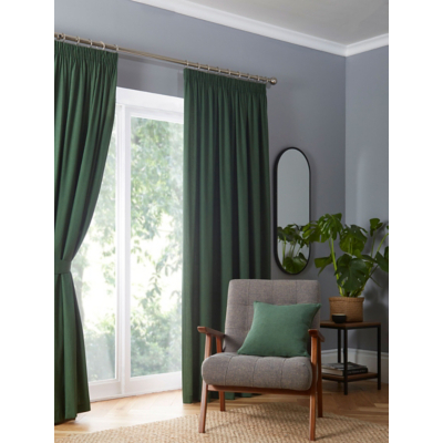Fusion Dijon Bottle Green Blackout Pencil Pleat Curtains