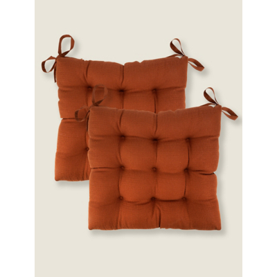 Burnt Orange Seat Cushion Pad - Set of 2