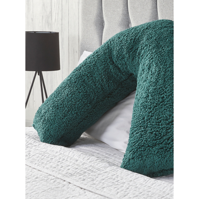 Downland Dark Green V-Shape Fleece Pillow