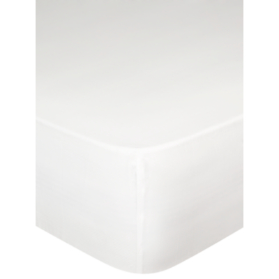 White 100% Cotton Percale Plain Fitted Sheet