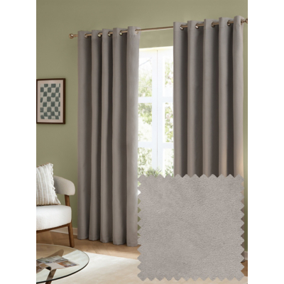Furn Silver The Ultimate Velvet Lined Eyelet Curtains