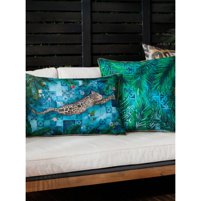 Paoletti Majorelle Leopard Piped Outdoor Cushion