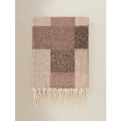 Brown Brushed Buffalo Check Reversible Throw - 120 x 150 cm