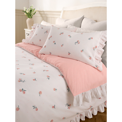 Stacey Solomon Peach Frill Edge Cotton Duvet Set