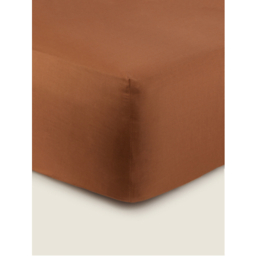 Brown Plain Fitted Sheet