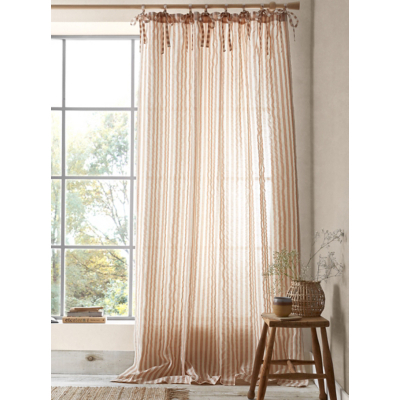 Pineapple Elephant Clay Zanzibar Woven Stripe Voile