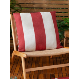 Furn Deck Red & White Stripe Woven Outdoor Cushion