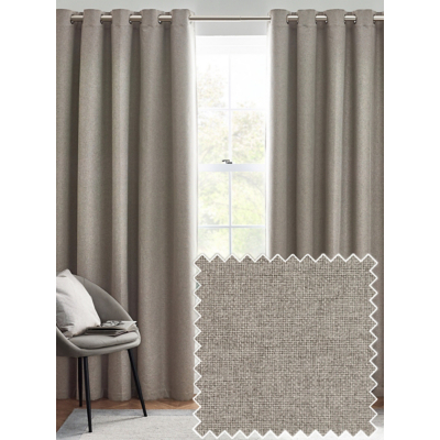 Furn Grey Dawn Blackout Thermal Eyelet Curtains