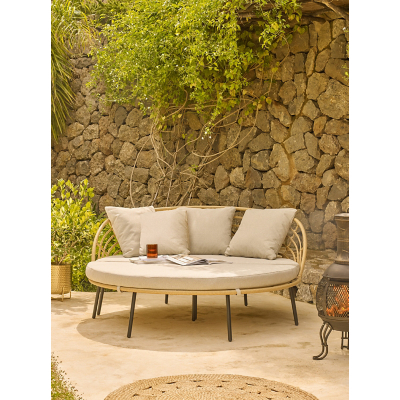 Mykonos Beige Rattan Daybed