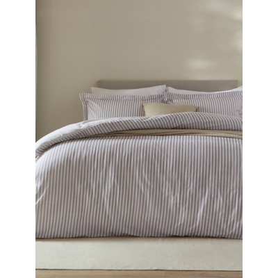 Yard Mauve Hebden Mélange Stripe 100% Cotton Duvet Set