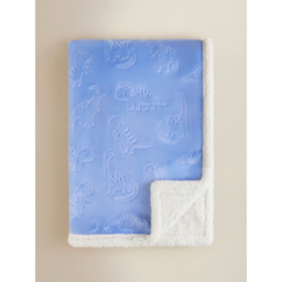 Blue Dinosaur Sherpa Fleece Blanket - 70 x 100 cm