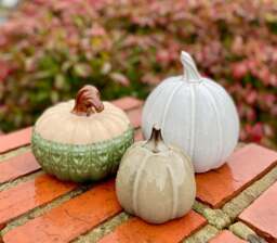 Ceramic Pumpkin Ivory - 17cm - thumbnail 2