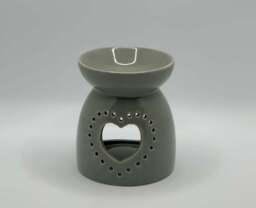 Heart Ceramic Oil Burner / Wax Burner - 2 Colours - Ivory - thumbnail 2