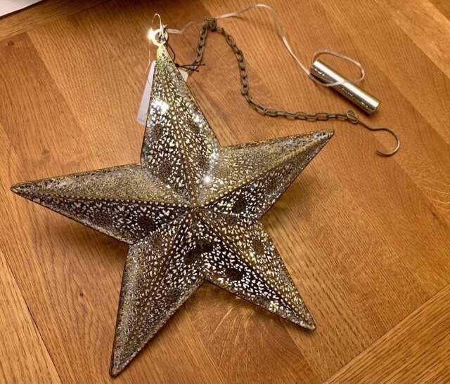 Light up Star Bauble - Moroccan Style Antique Bronze - 3 Sizes - Large