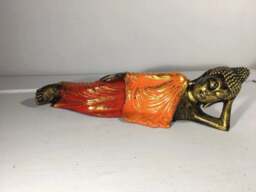 Sleeping Buddha Ornament - Orange Robe - thumbnail 2