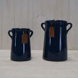 Blue Handle Urn Vase - Two Sizes - thumbnail 6